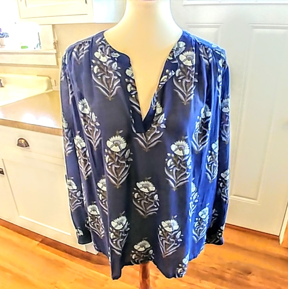 william morris print blouse